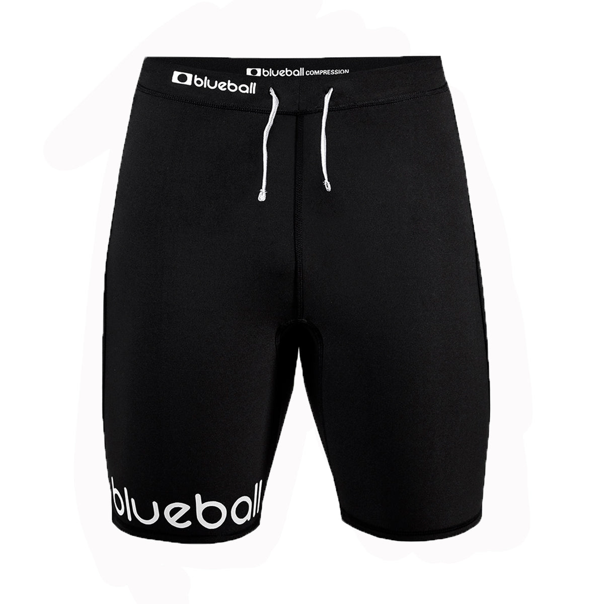 Black running compression shorts with laces