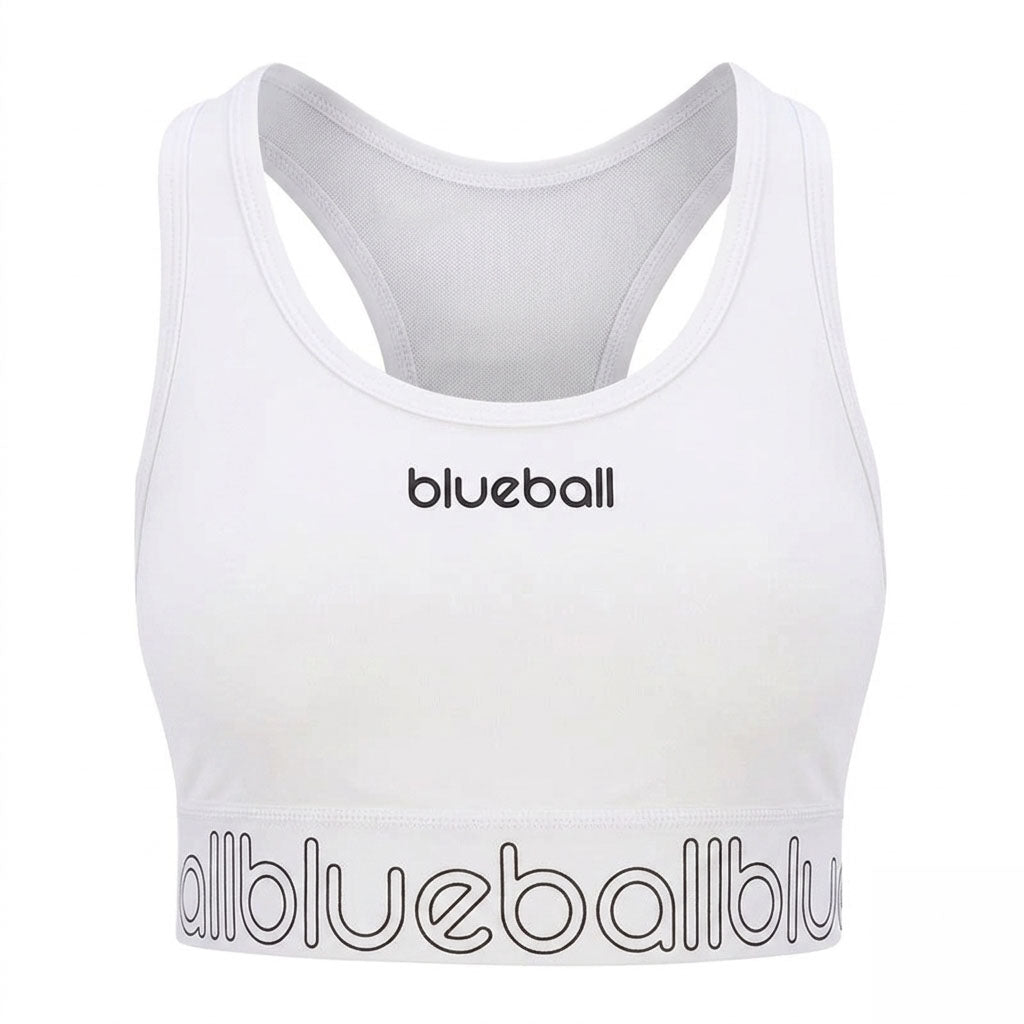 White Blueball sports bra