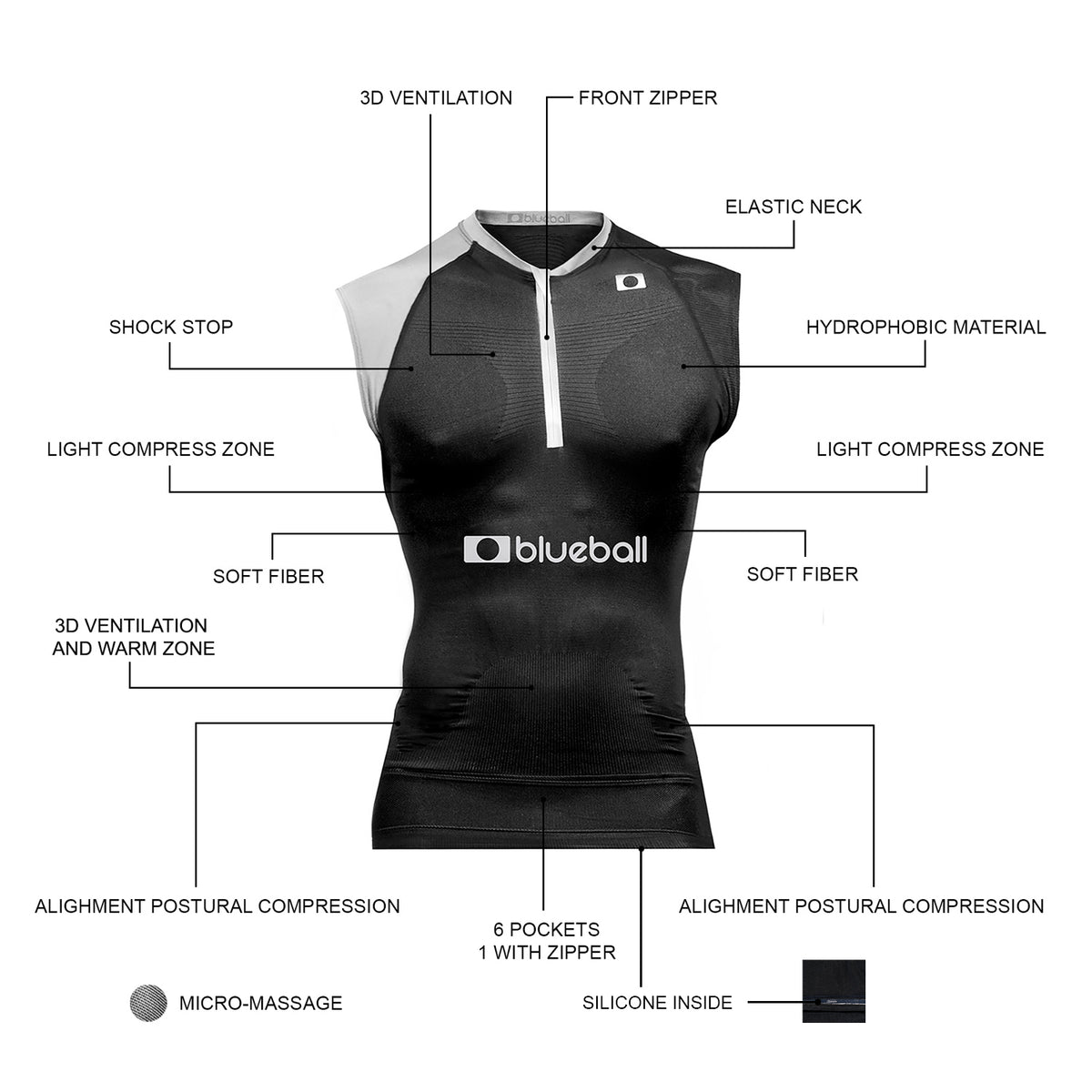 Running Compression T Shirt For Men Without Sleeves