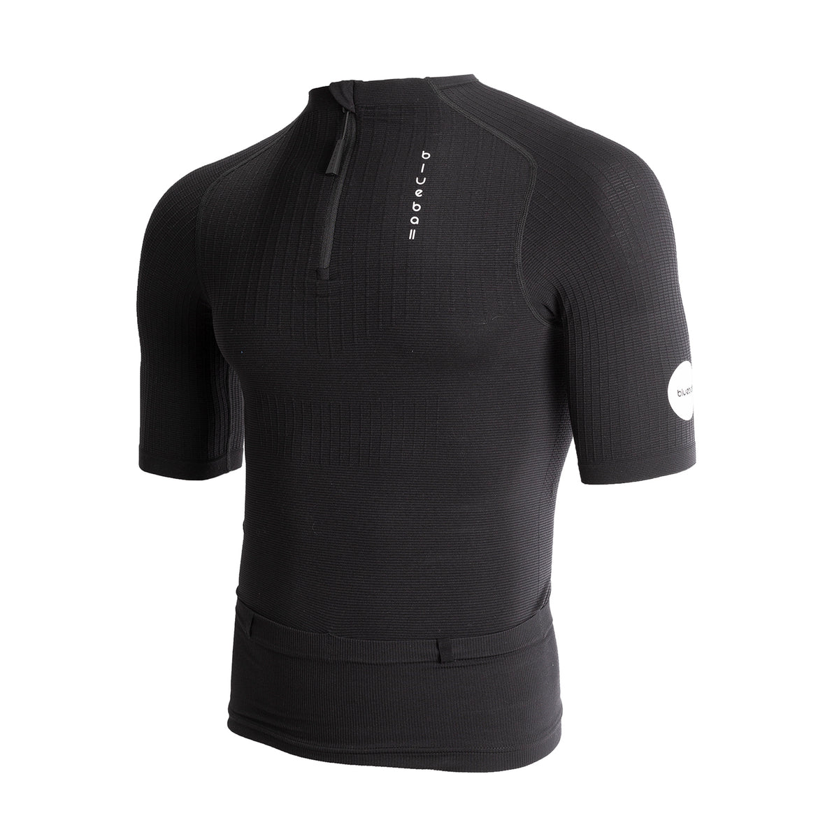 Light, Ergonomic Black Compression T-Shirt With Posture Support And Integrated Storage Belt For Trail Running