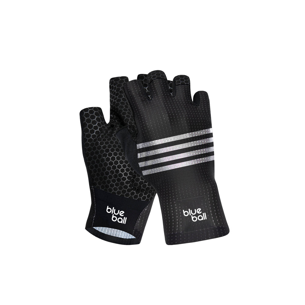 Short Bike Gloves With White Stripes