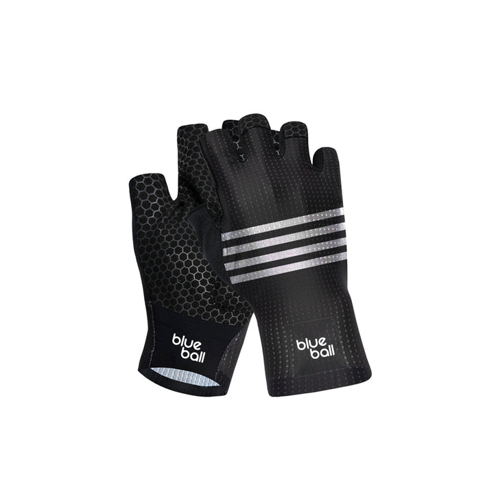 Short Bike Gloves With White Stripes