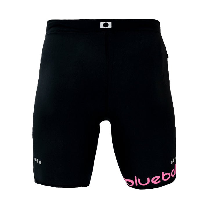 Compression Running Leggings For Women Short Length With Pink Logo And Ropes