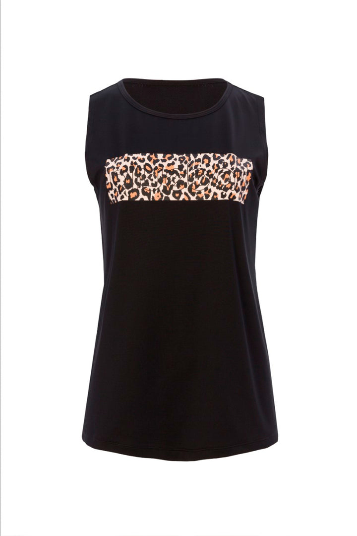 Slim Running T Shirt For Women Without Sleeves With Leonard Prints