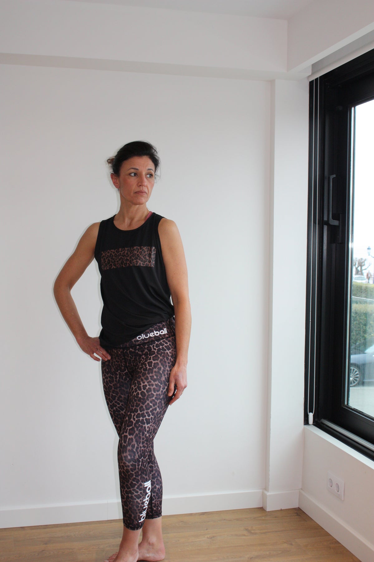 Slim Running T Shirt For Women Without Sleeves With Leonard Prints